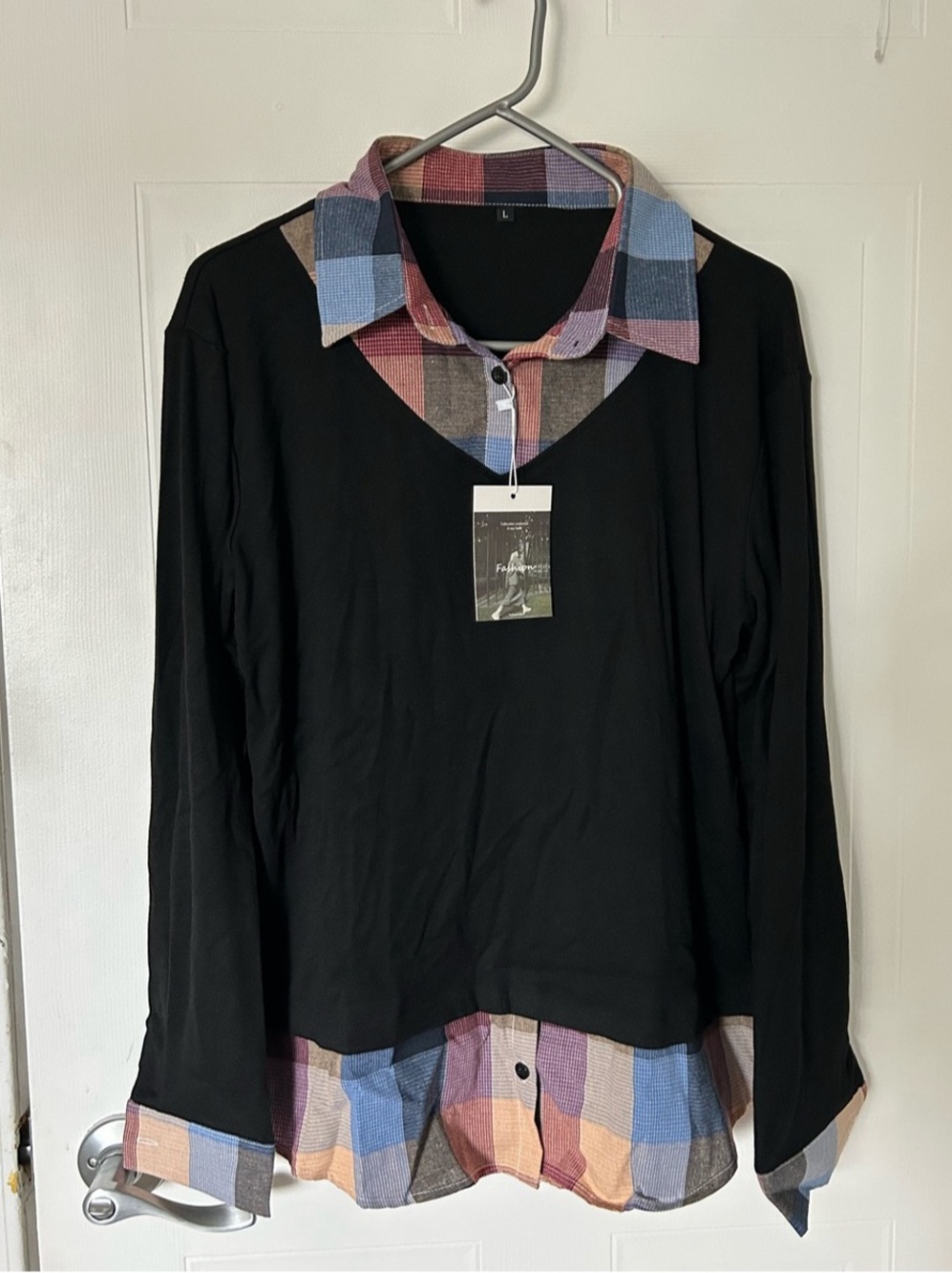 Plaid Layered Button Down Shirt